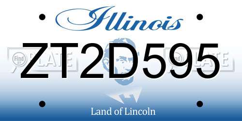 ZT2D595 Illinois License Plate