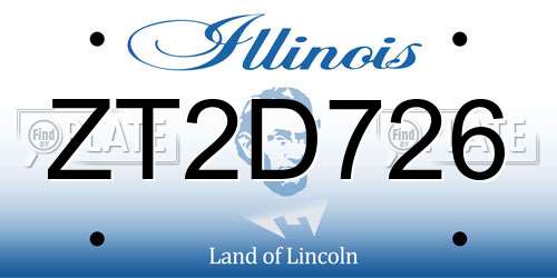 ZT2D726 Illinois License Plate