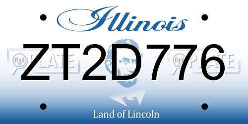 ZT2D776 Illinois License Plate