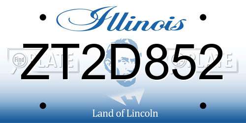 ZT2D852 Illinois License Plate
