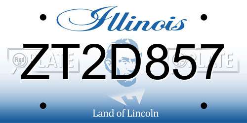 ZT2D857 Illinois License Plate