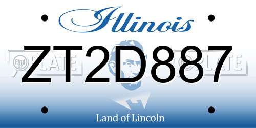 ZT2D887 Illinois License Plate