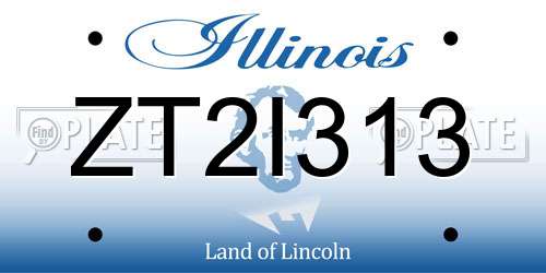ZT2I313 Illinois License Plate