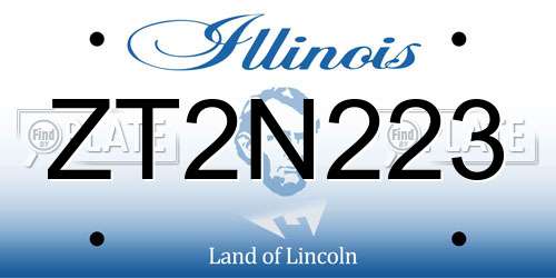 ZT2N223 Illinois License Plate
