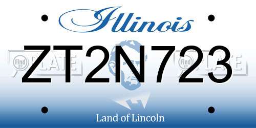 ZT2N723 Illinois License Plate