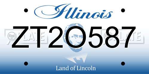 ZT2O587 Illinois License Plate