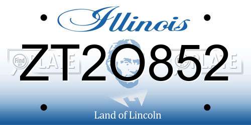 ZT2O852 Illinois License Plate