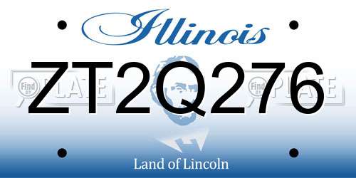 ZT2Q276 Illinois License Plate