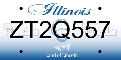 ZT2Q557 Illinois License Plate