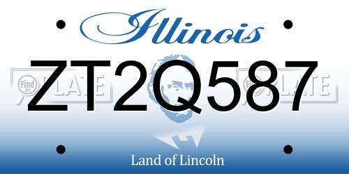 ZT2Q587 Illinois License Plate