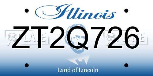 ZT2Q726 Illinois License Plate