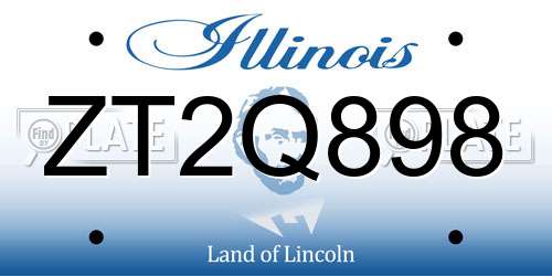 ZT2Q898 Illinois License Plate