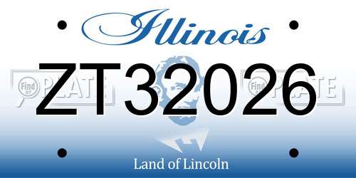 ZT32026 Illinois License Plate