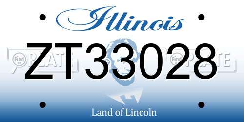 ZT33028 Illinois License Plate