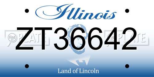 ZT36642 Illinois License Plate