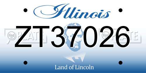 ZT37026 Illinois License Plate
