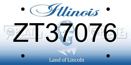 ZT37076 Illinois License Plate