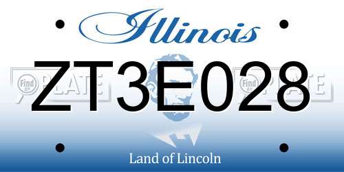 ZT3E028 Illinois License Plate