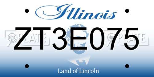 ZT3E075 Illinois License Plate