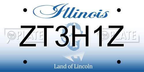 ZT3H1Z Illinois License Plate