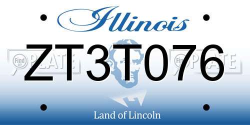 ZT3T076 Illinois License Plate
