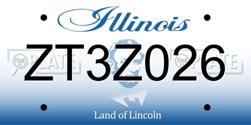 ZT3Z026 Illinois License Plate