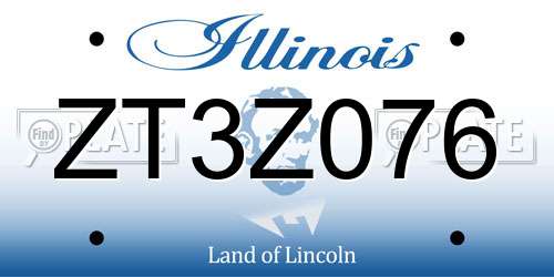 ZT3Z076 Illinois License Plate