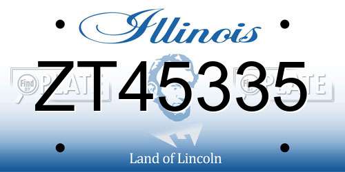ZT45335 Illinois License Plate