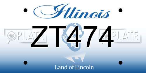 ZT474 Illinois License Plate