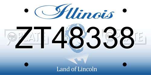 ZT48338 Illinois License Plate