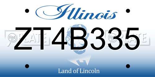ZT4B335 Illinois License Plate
