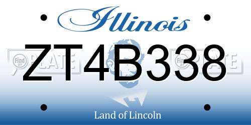 ZT4B338 Illinois License Plate