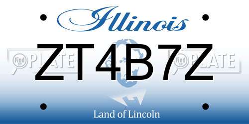 ZT4B7Z Illinois License Plate