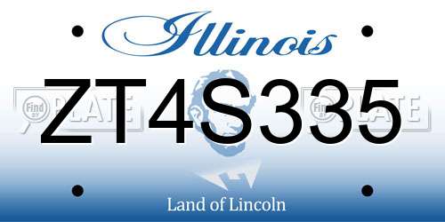 ZT4S335 Illinois License Plate