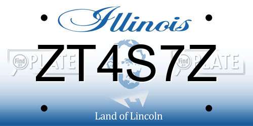 ZT4S7Z Illinois License Plate