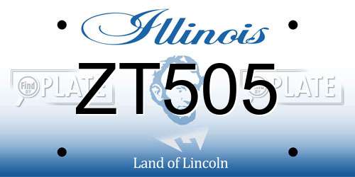 ZT505 Illinois License Plate