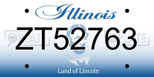 ZT52763 Illinois License Plate