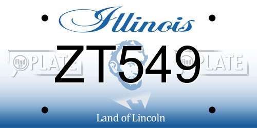 ZT549 Illinois License Plate