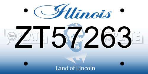 ZT57263 Illinois License Plate