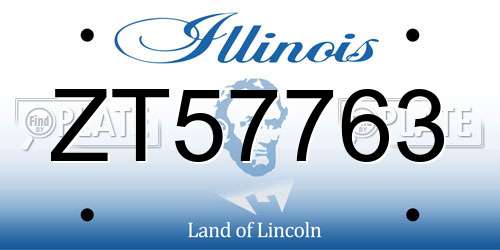 ZT57763 Illinois License Plate