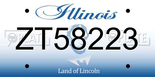 ZT58223 Illinois License Plate