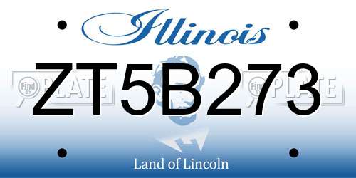 ZT5B273 Illinois License Plate