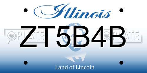 ZT5B4B Illinois License Plate