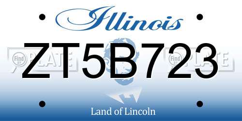 ZT5B723 Illinois License Plate