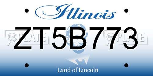 ZT5B773 Illinois License Plate