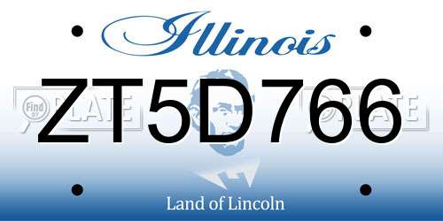 ZT5D766 Illinois License Plate