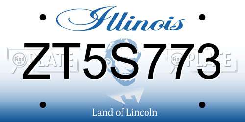ZT5S773 Illinois License Plate