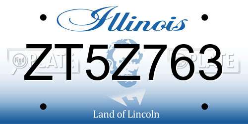 ZT5Z763 Illinois License Plate