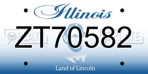 ZT70582 Illinois License Plate