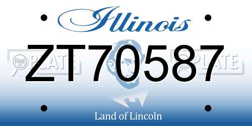 ZT70587 Illinois License Plate